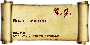 Meyer Györgyi névjegykártya