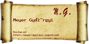 Meyer Györgyi névjegykártya